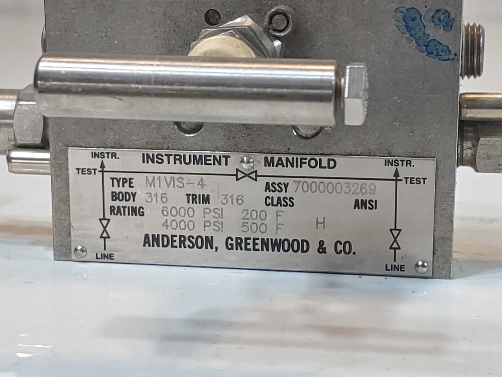 Anderson Greenwood 3-Way Manifold Valve Type: M1VIS-4