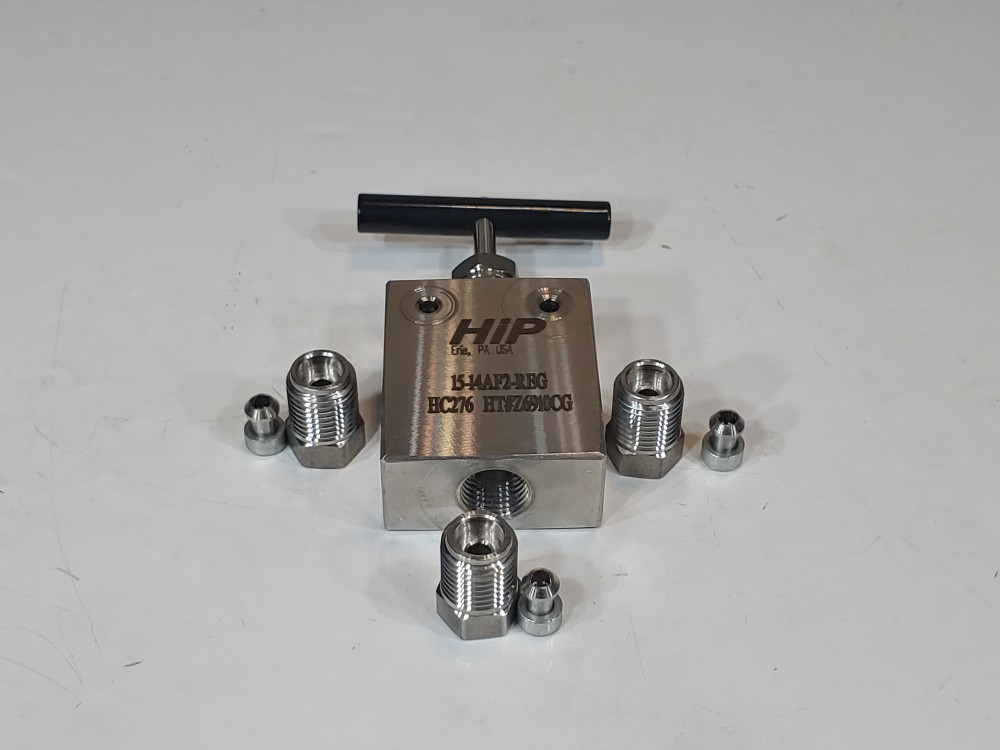 HIP  3-Way 1-Pressure Taper Seal Needle Valve Type: 15-14AF2-REG