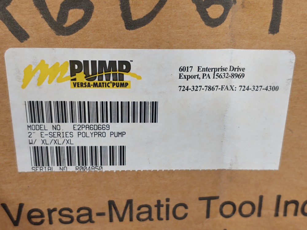 Versamatic 2" E-Series Polypro Diaphragm Pump  E2PA6D669