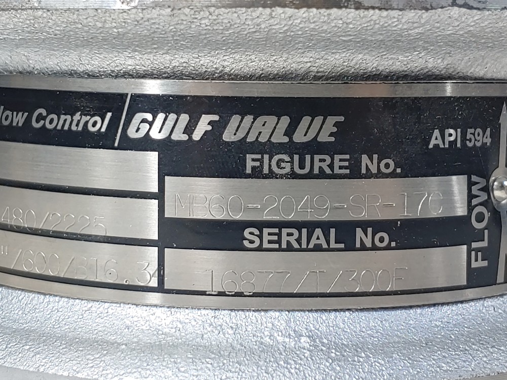 Tyco Flow Control Gulf 3" 600# Wafer Check Valve MB60-2049-SR-170
