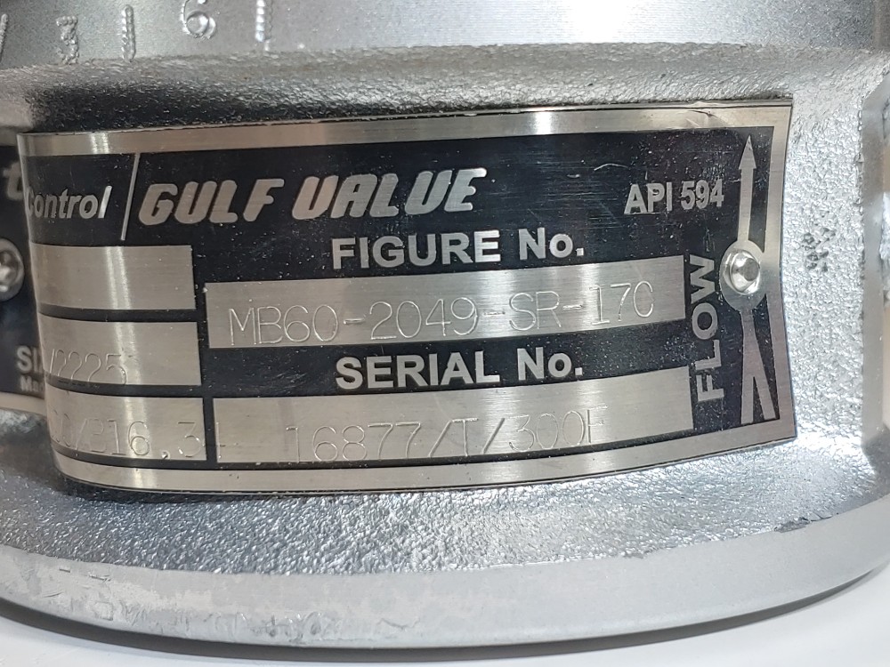 Tyco Flow Control Gulf 2" 600# Wafer Check Valve MB60-2049-SR-170