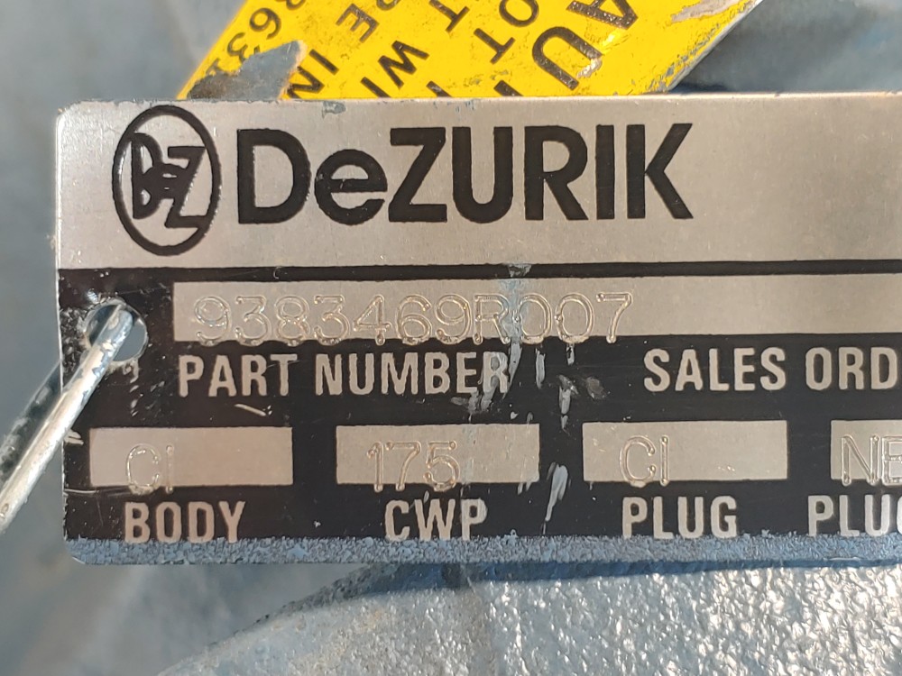 DEZURIK 9383469R007 CI NBR 3" 175# Flanged Plug Valve