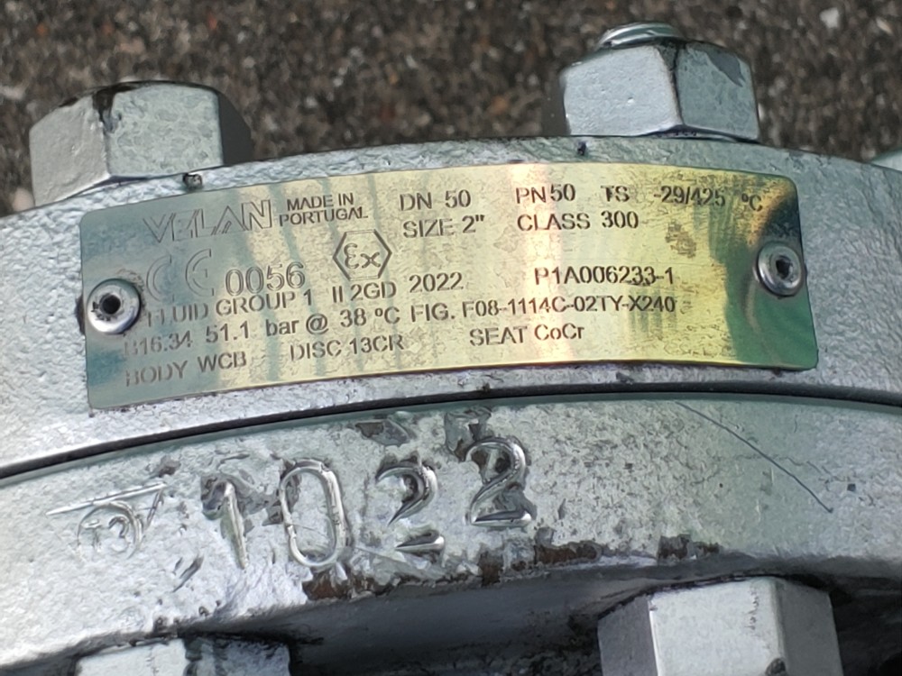 Velan 2" 300# RF WCB Check Valve Fig#: F08-1114C-02TY-X240