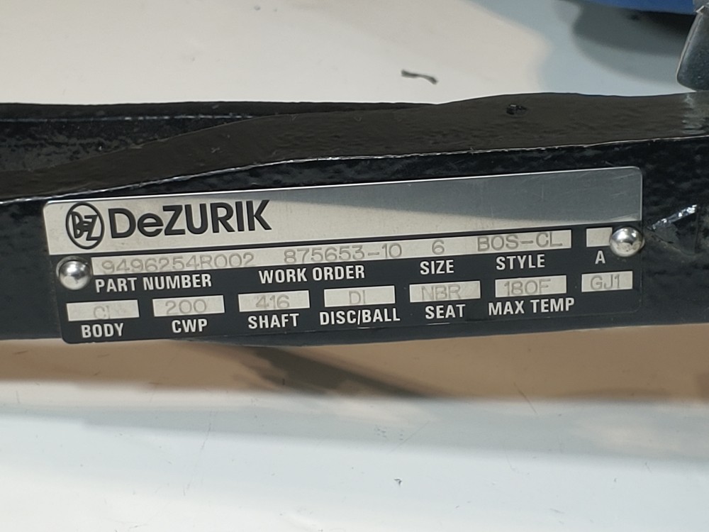 Dezurik 6" 200 CWP DI Lug Butterfly PN: 9496254R002