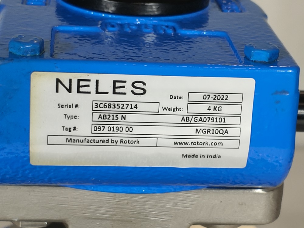 Jamesbury 4" 300 RF Chlorine Neles Rotork Type AB215 N Actuated Ball Valve 