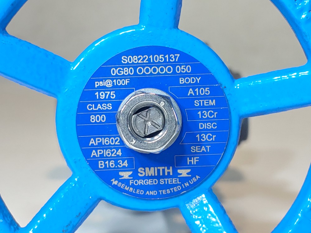Smith 1/2" 800# A105  Globe Valve Fig#: S0822105137 