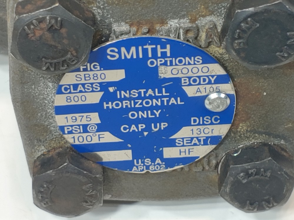 Smith 1/2" 800# Threaded Forged Piston Check Valve Fig#: SB80