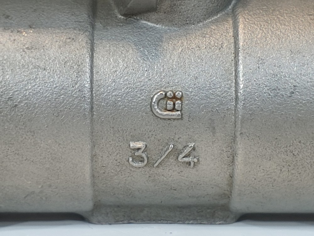 Apollo 3/4" FNPT 2000 WOG RP CF8M Uni-Body Ball Valve Figure#: 96-104-01