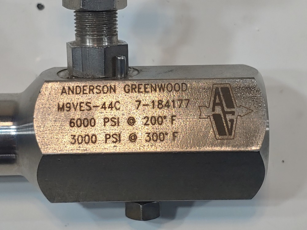 Anderson Greenwood 1/2" 6000 PSI Model# M9VES-44C Block & Bleed Valve