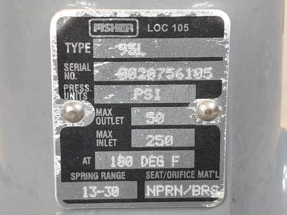 Fisher Type 95L Pressure Valve 3/4"FNPT Spring Range 13-30