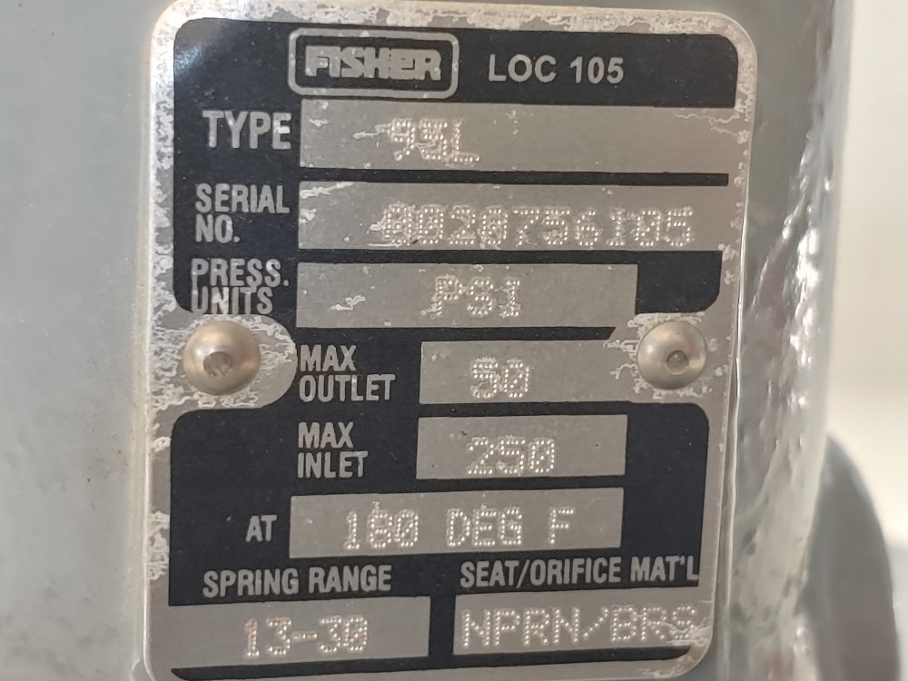 Fisher Type 95L Pressure Valve 3/4"FNPT Spring Range 13-30