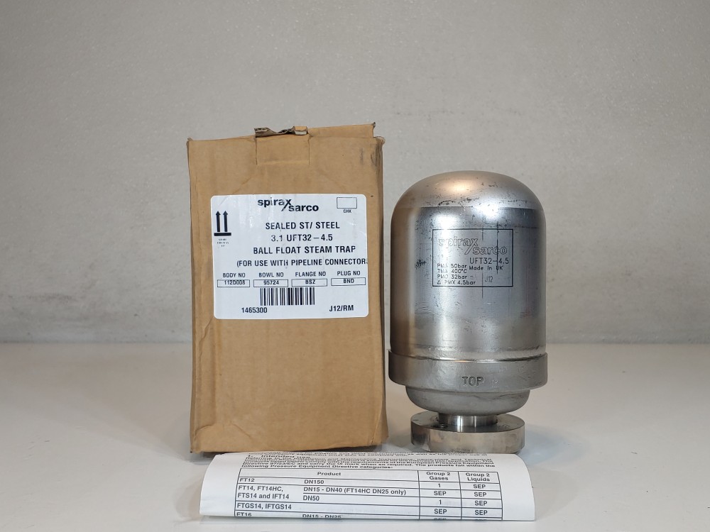 Spirax Sarco Sealed SS Thermostatic Ball Float Steam Trap UFT32-4.5