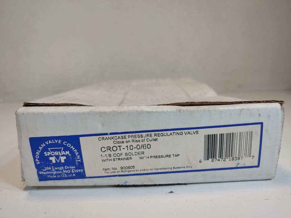 Sporlan Crankcase Pressure Regulating Valve 1-1/8" ODF CROT-10-0/60