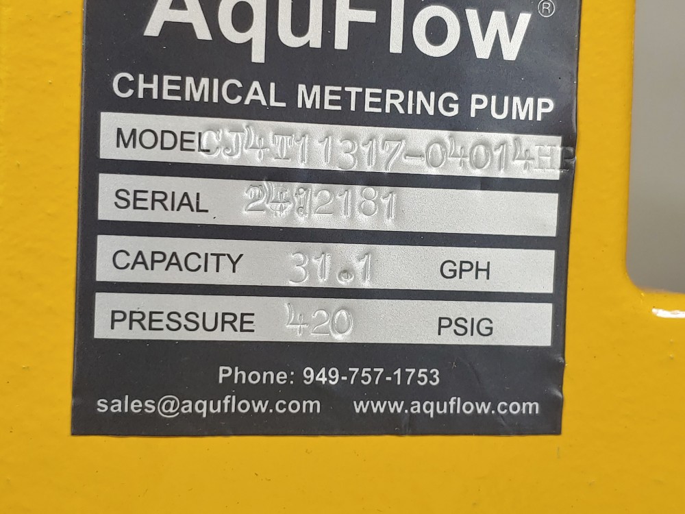 Aquflow CJ4-T11317-04014HP  Chemical Metering Pump w/Baldor Motor