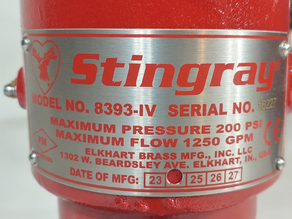 Elkhart Stingray 8393-IV Brass Station Monitor 4" 150#  w/ Handle Wheel 