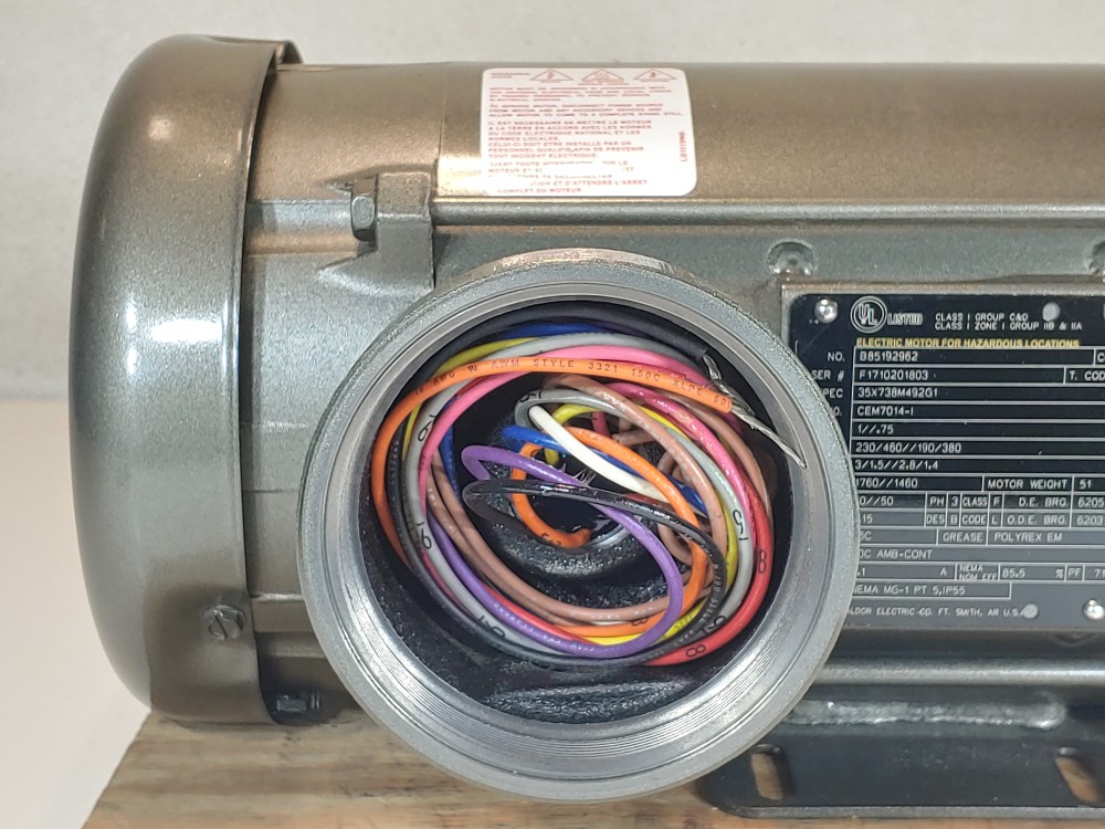 Baldor 1//.75 HP 1760/1460 RPM Electric Motor For Hazardous Locations CEM7014-I