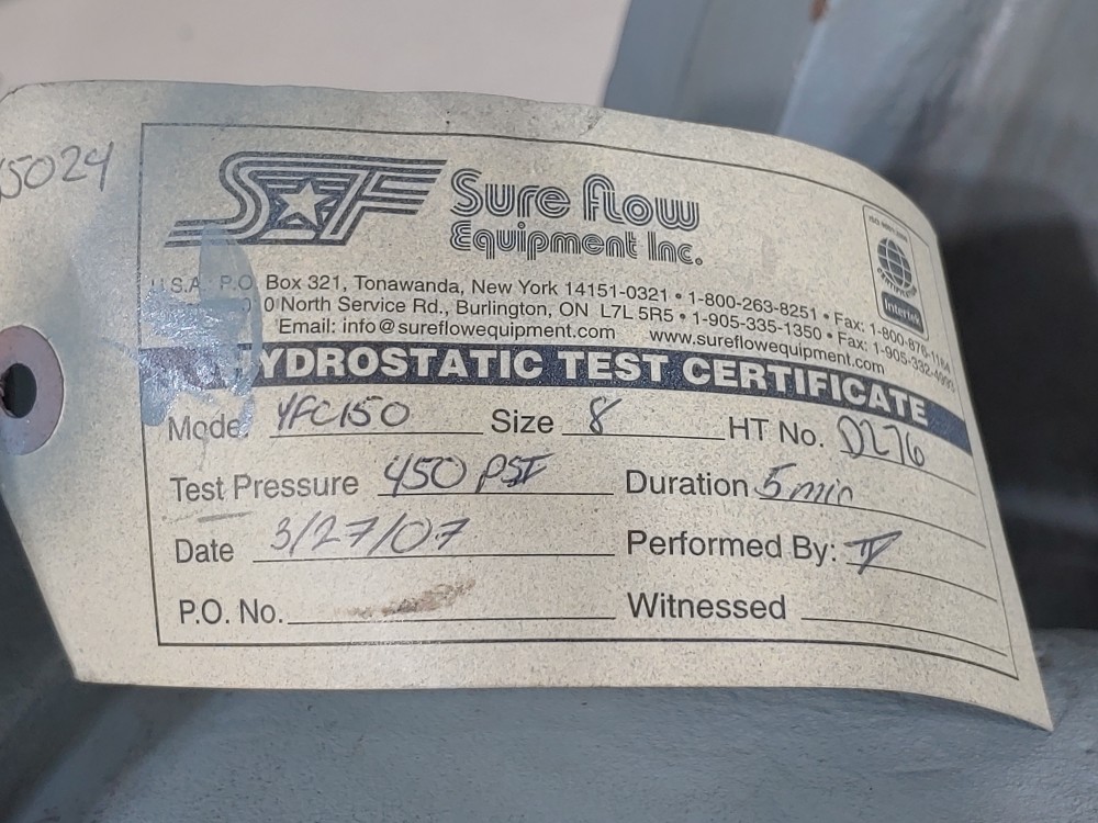 Sure Flow 8" 150# WCB Flanged Y-Strainer  YFC150