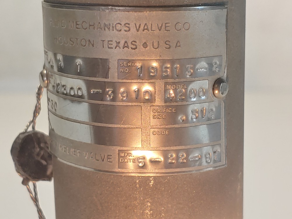 Fluid Mechanics 3/4" X 1" Pressure Valve 30PSIG