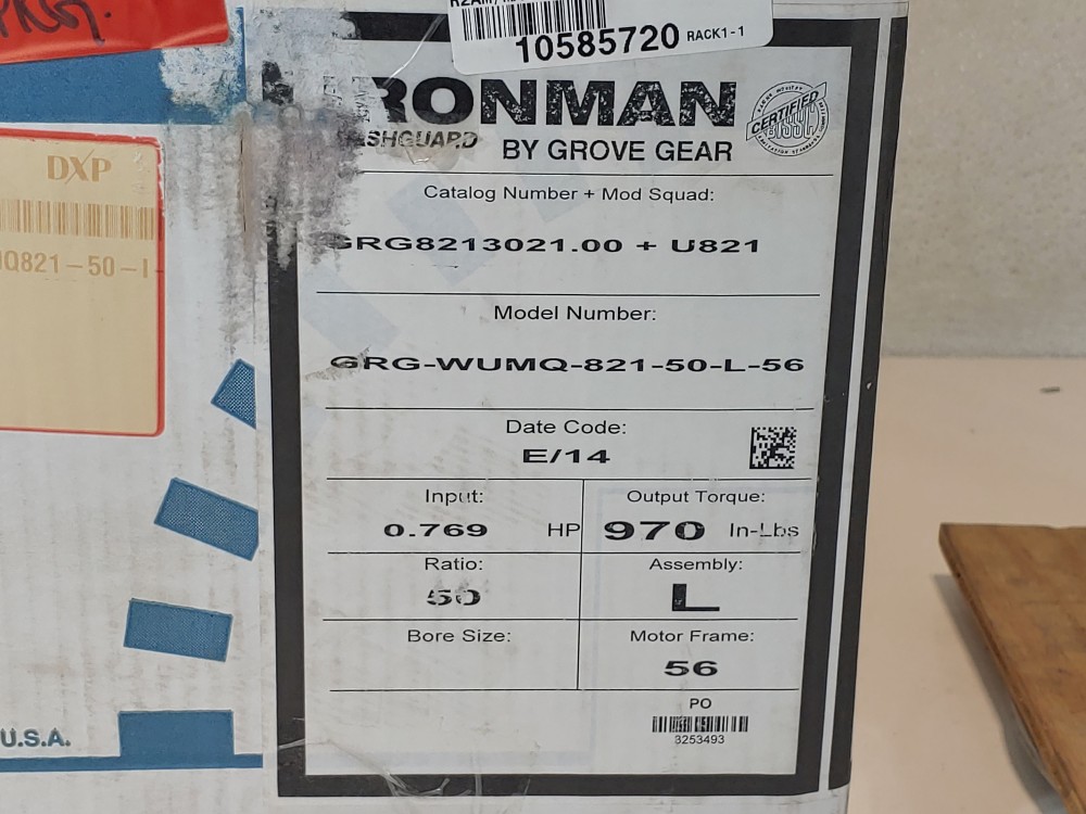 Grove Ironman Gear Reducer GRG-WUMQ-821-50-L-56 Ratio 50:1