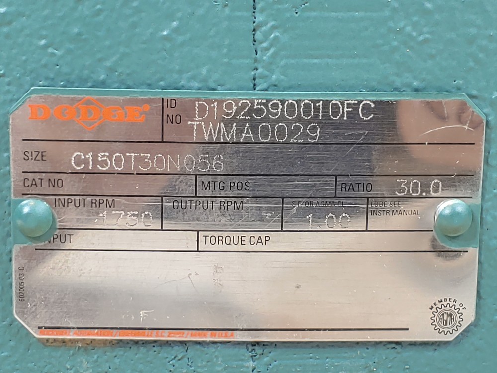 Dodge Gear Reducer  C150T30N056 Ratio: 30.0