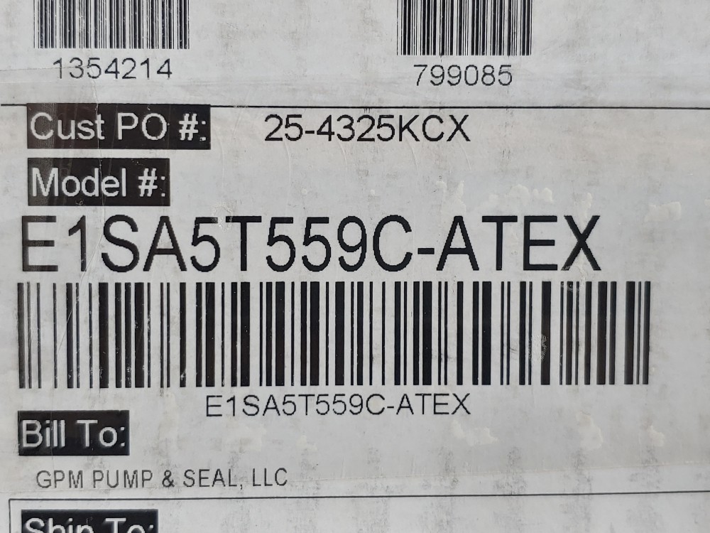 Versamatic E1SA5T559C-ATEX 1" Air 316SS Double Diaphragm Pump 