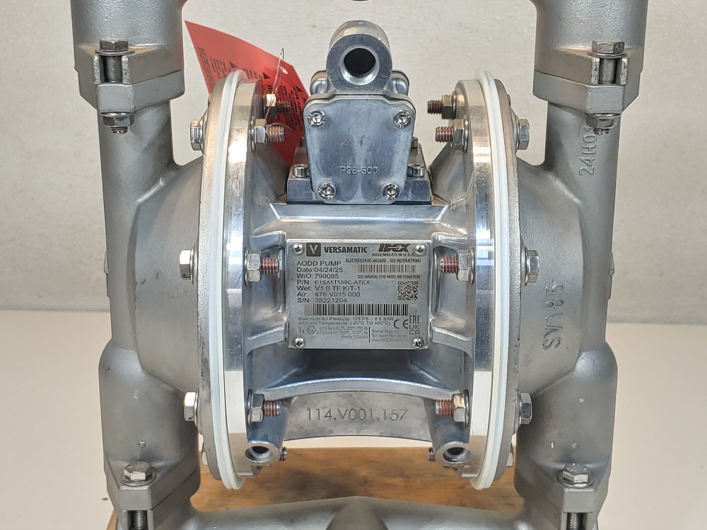 Versamatic E1SA5T559C-ATEX 1" Air 316SS Double Diaphragm Pump 