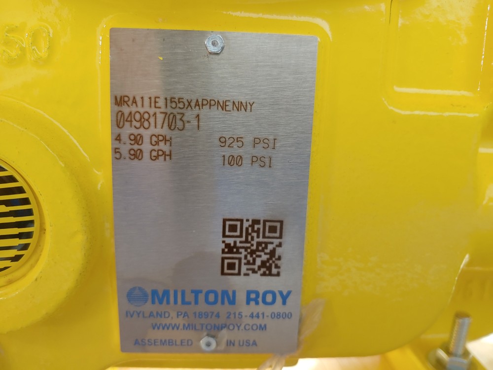 Milton Roy MRA11E155XAPPNENNY Metering Pump w/ Actuator Controller 