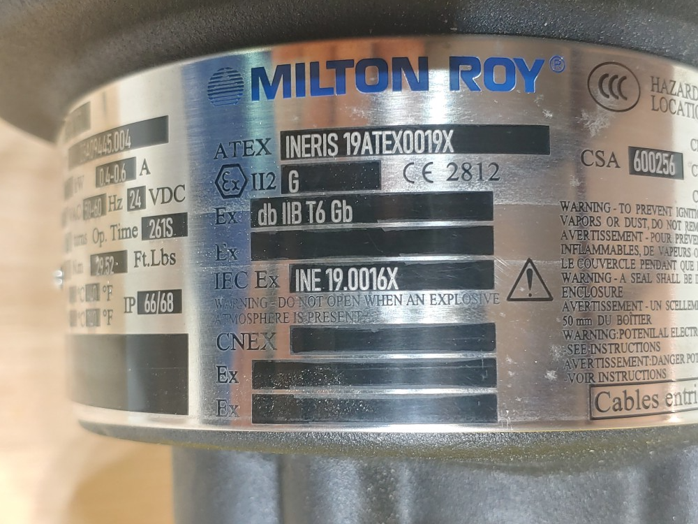 Milton Roy MRA11E155XAPPNENNY Metering Pump w/ Actuator Controller 