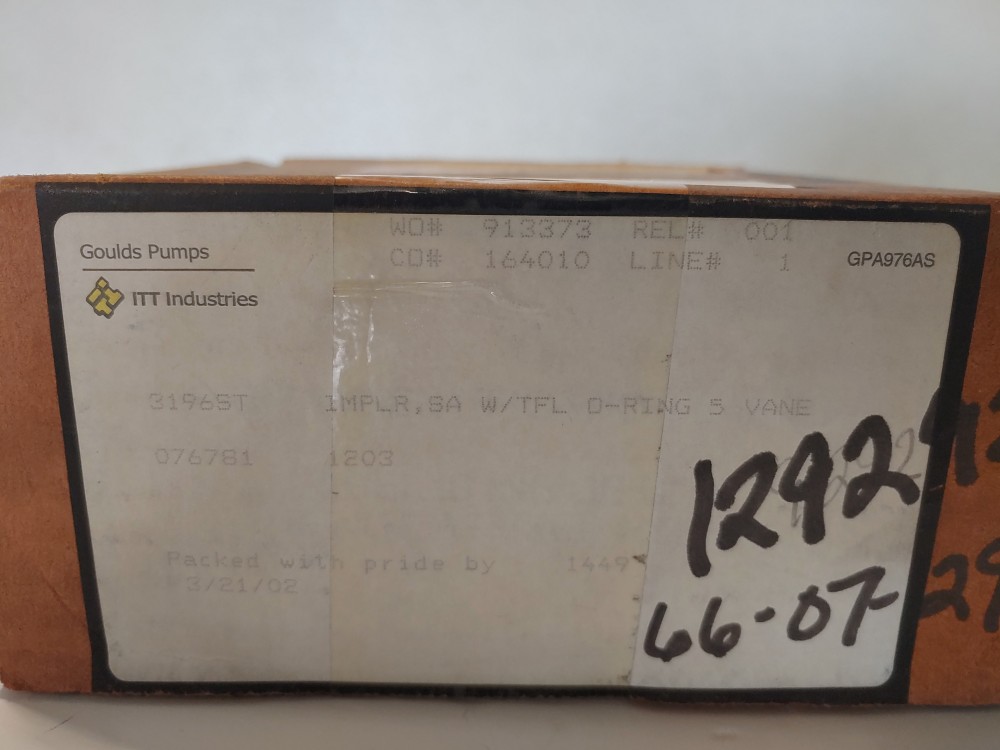 Goulds 56206 Pump Impeller  5-Vane 6" CF8M 