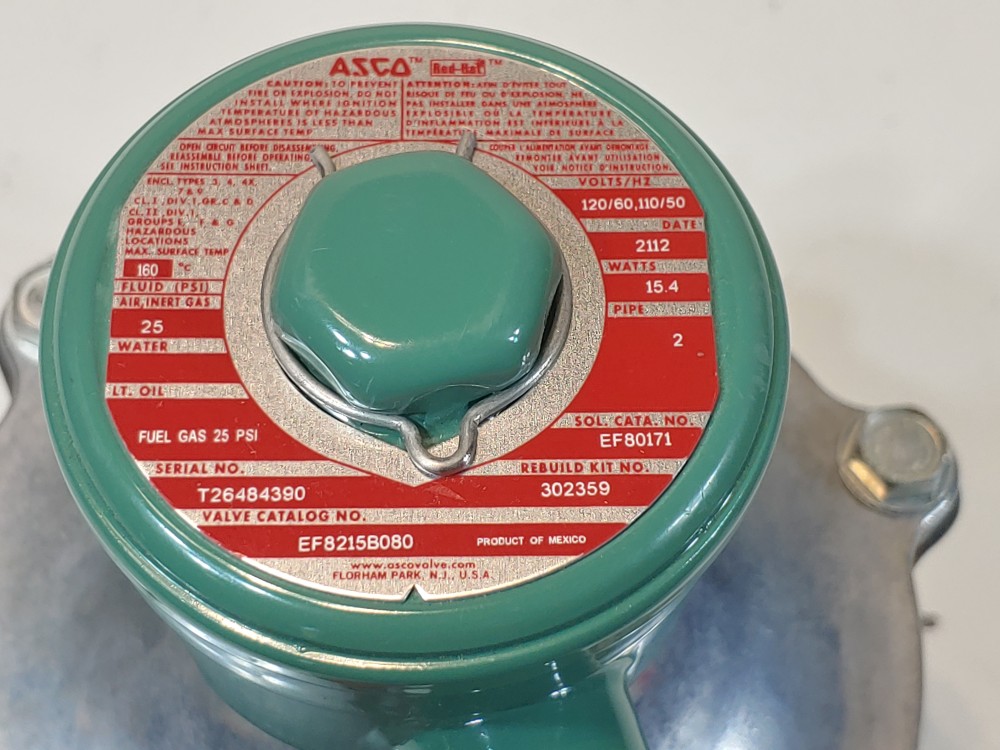 Asco 2" FNPT 2-Way Solenoid Valve EF8215B080/EF80171