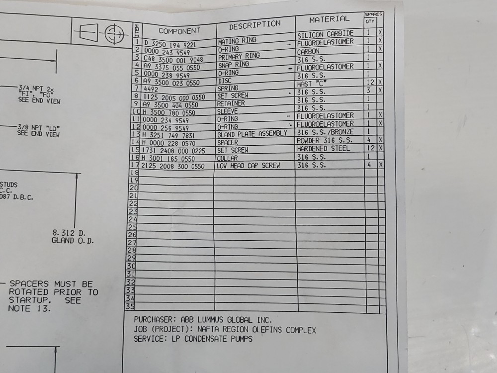 John Crane HSP48330-1 Mechanical Seal Size: 3.500