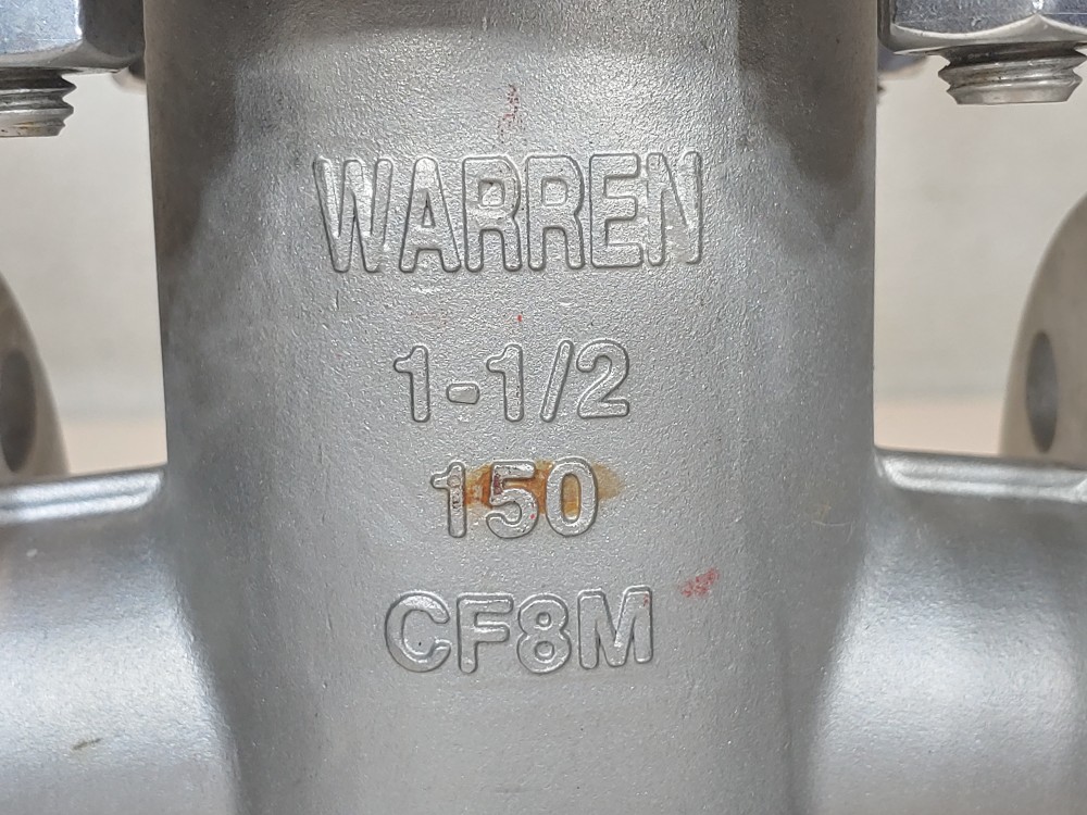 Warren 1-1/2" 150# CF8M Gate Valve Figure 1156-12N-624
