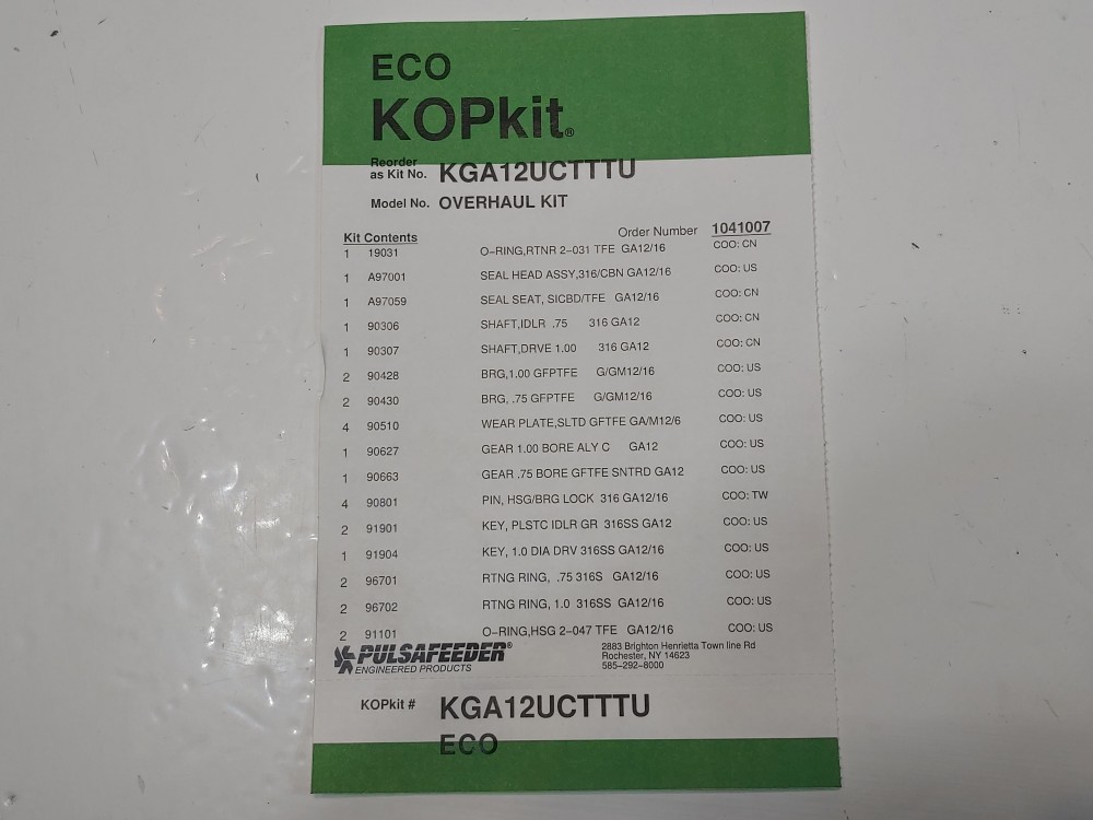 Pulsafeeder Isochem KOPKit Model#: KGA12UCTTTU - ECO