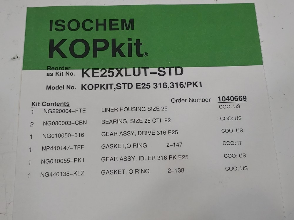 Pulsafeeder Isochem KOPKIT Model#: KOPKIT, STD E25 316, 316/PK1