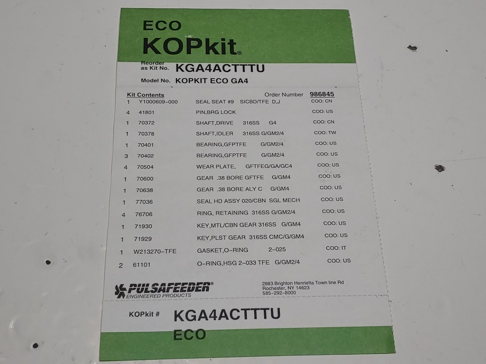 Pulsafeeder Isochem KOPKIT Model#:KOPKIT ECO GA4 / KGA4ACTTTU