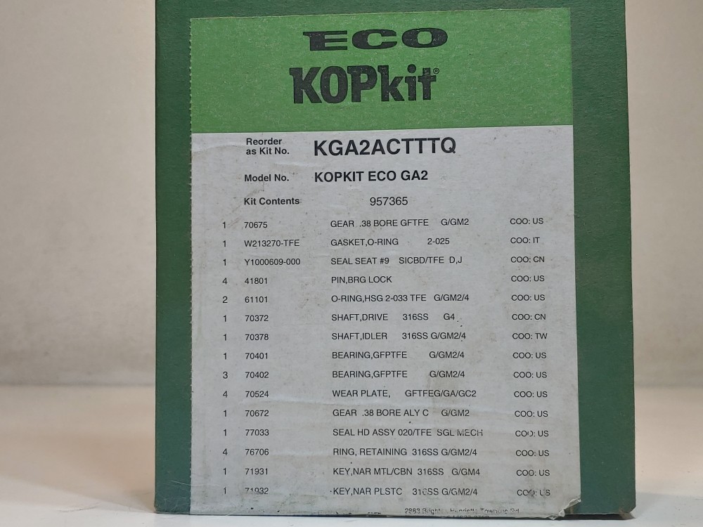 Pulsafeeder ECO KOPkit Model #KOPKIT ECO GA2 / KGA2ACTTTQ