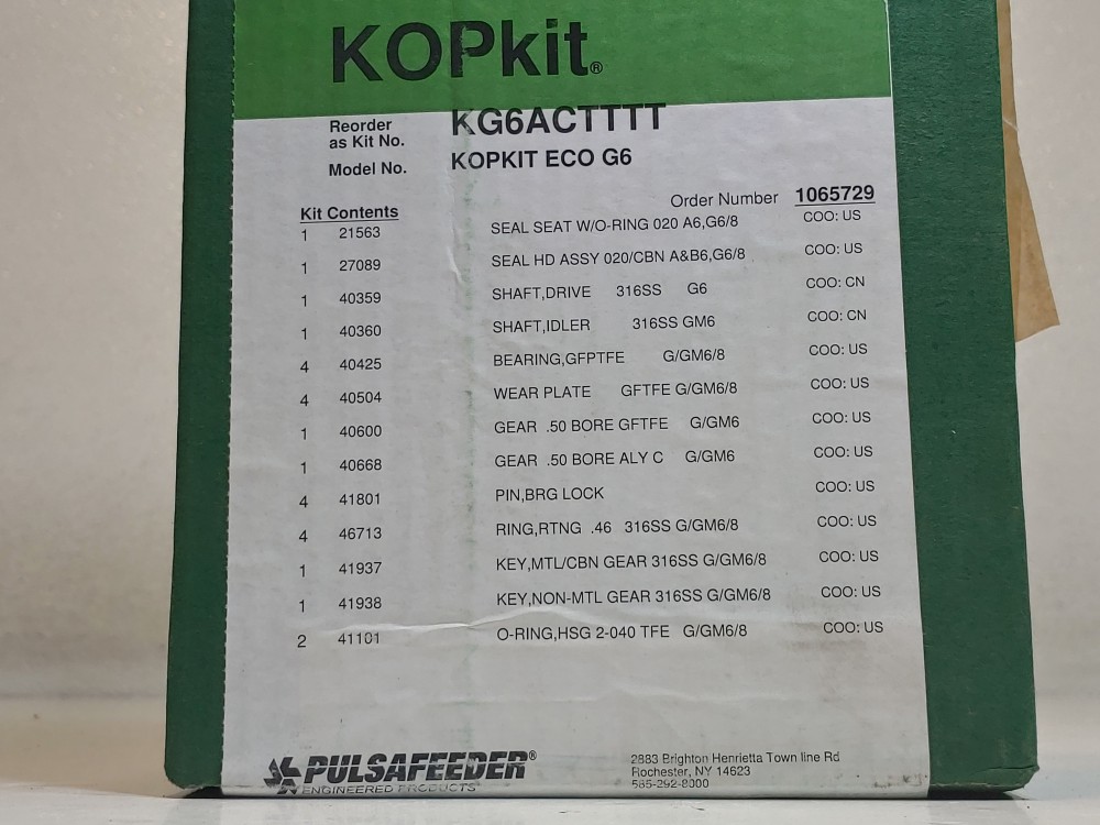 Pulsafeeder KOPkit Model # KOPKIT ECO G6 / KG6ACTTTT
