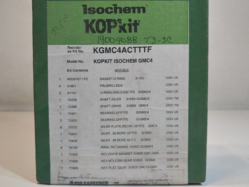 Pulsafeeder Isochem KOPkit Model# KOPKIT ISOCHEM GMC4 / KGMC4ACTTTF