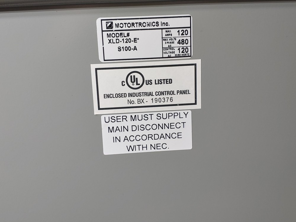 Motortronics Solid State AC Motor Control w/XLD-120-E XLD Digital Soft Starter 