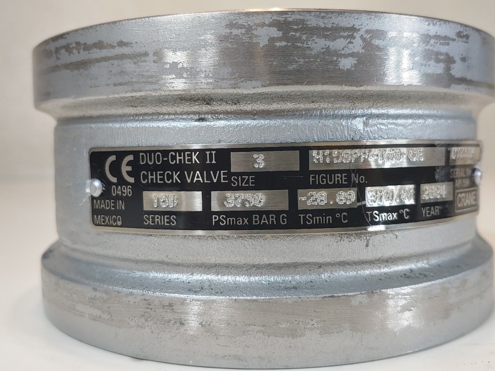 Crane Duo-Check 3H15SPF-T60-CE Nace 3" 150# WCB RF Wafer Check 