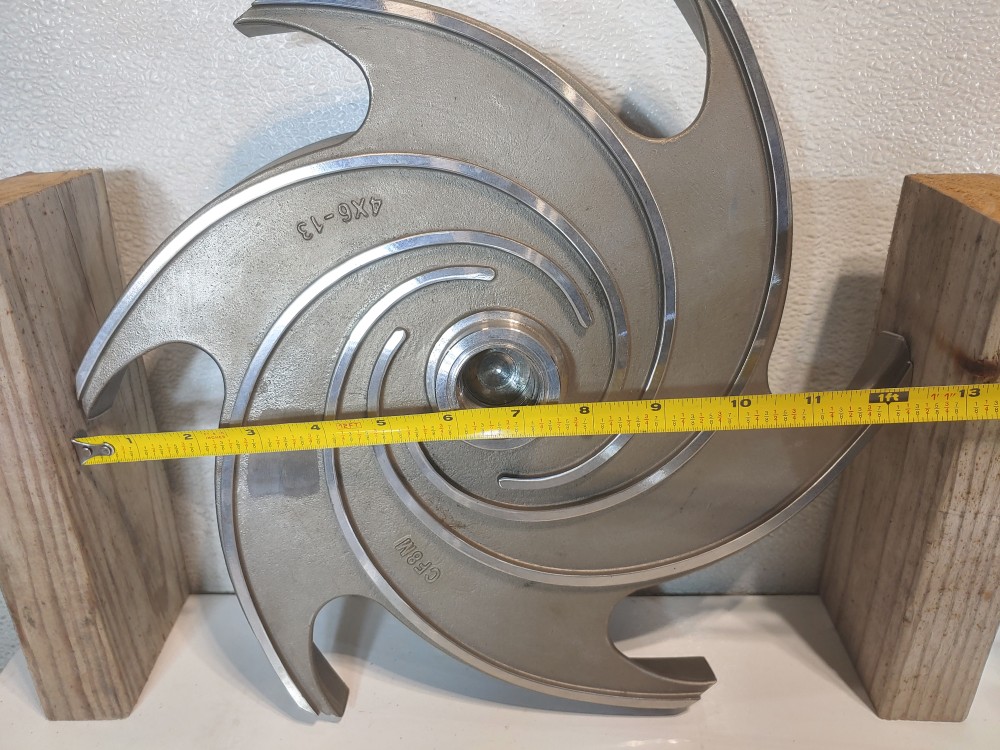 Goulds 3196LT 6 Vane CF8M  4" X 6"-13" Impeller 