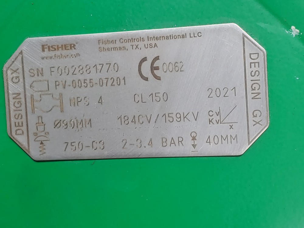 Fisher GX 4" 150# Actuated Control Valve w/ Fieldvue DVC6200 
