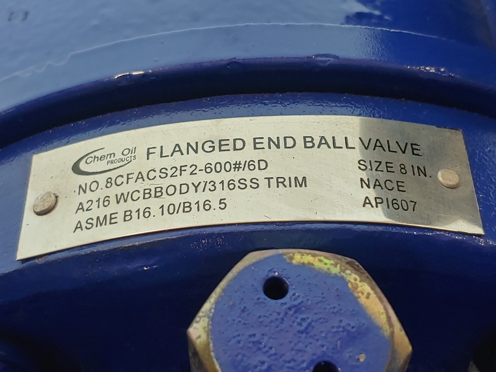 Chem Oil 8" 600# Trunnion Gear Operated Flanged Ball Valve 8CFACS2F2-60#/6D