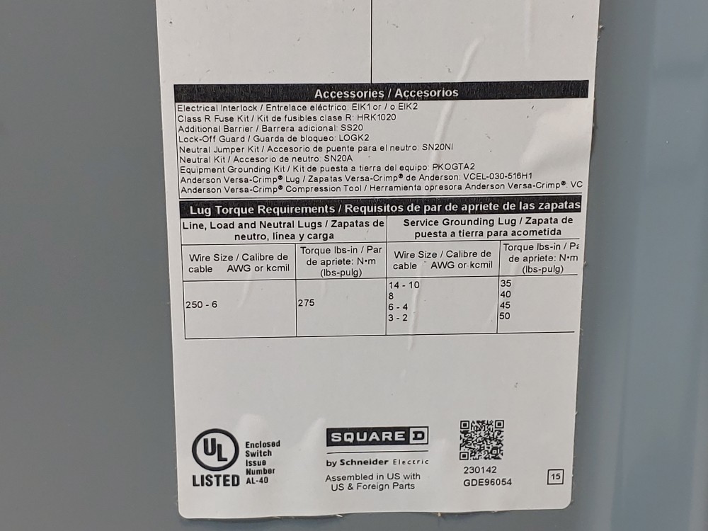 Square D H224NRB Heavy Duty Safety Switch 