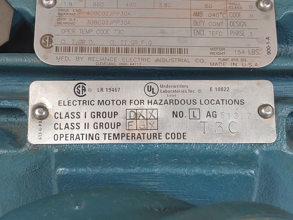 Reliance 7.5HP 841XL Duty Master A-C Motor 01MAN83612