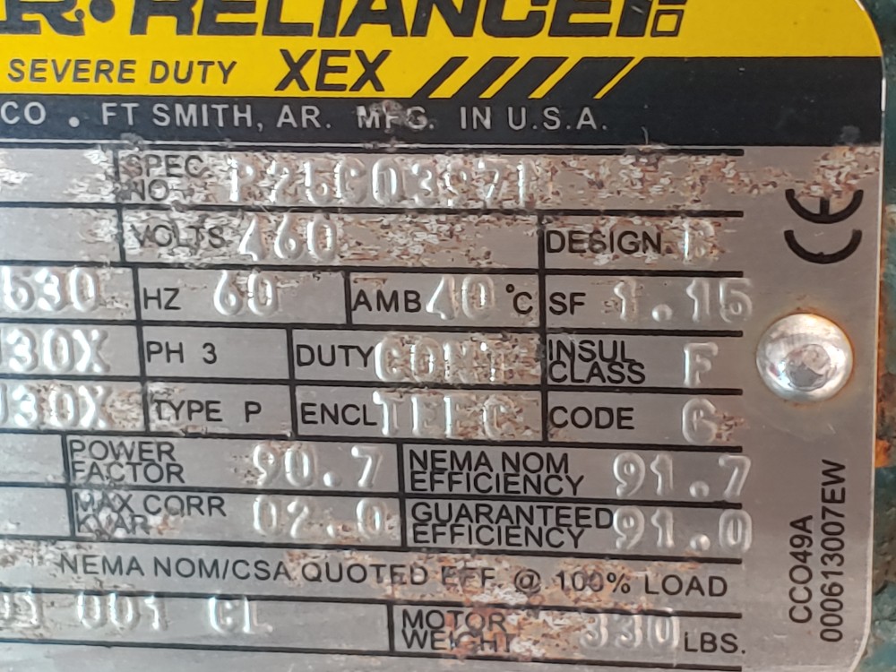 Baldor Reliance 15HP Super-E Severe Duty XEX 3530 RPM ECP2394T-4