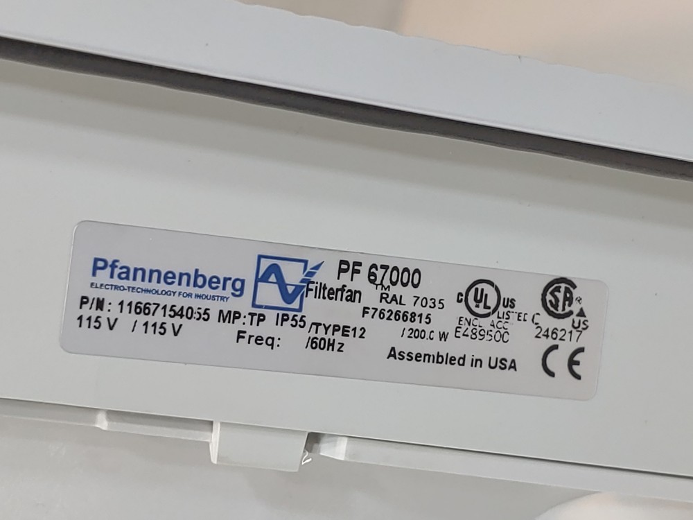 Pfannenberg PF 67000 Filterfan Thermal Management Filter Fan-Indoor W/PFA 60000