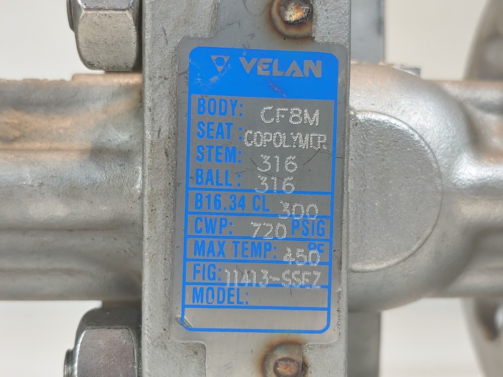 Velan 1/2" 300# CF8m 2-Piece Full Port Ball Valve Figure# 11413-SSEZ