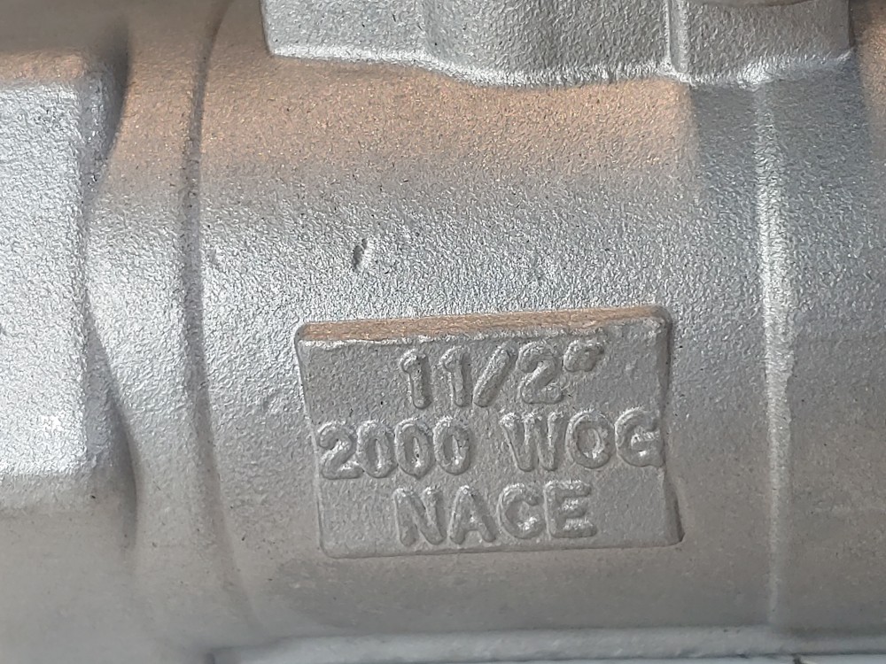 NIBCO T560-S6-R-66-LL 1-1/2" 2000# WOG Thrd 1pc Reduce Port CF8M Ball Valve 