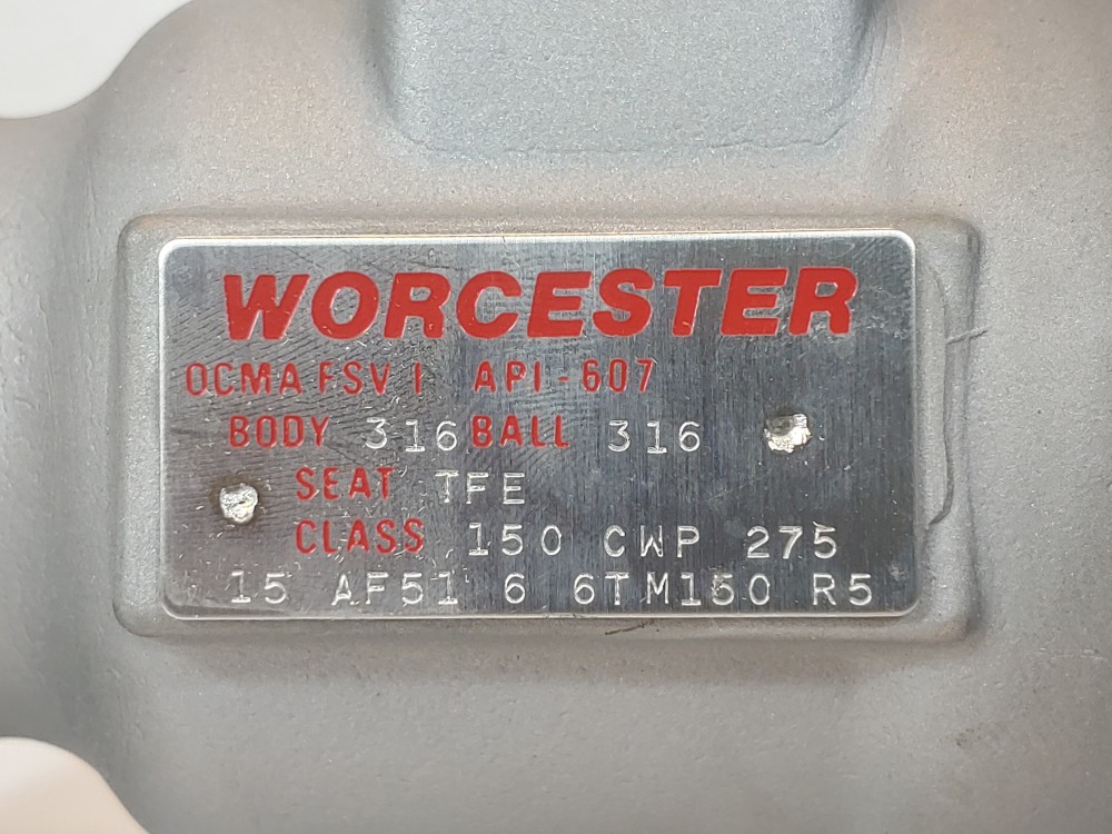 Worcester 1-1/2" Flanged Reduced Port 316  Ball Valve 15 AF51 6 6TM150 R5